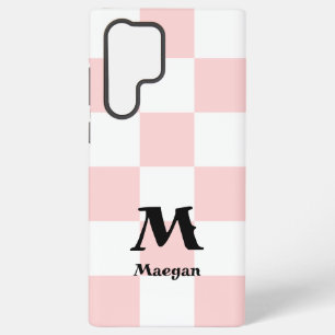 Coque Samsung Galaxy Fond à motif à carreaux rouge clair