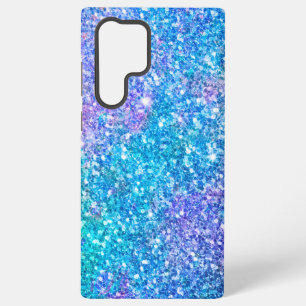 Coque Samsung Galaxy Fond scintillant faux violet et bleu