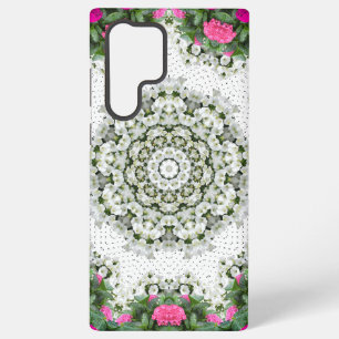Coque Samsung Galaxy Fontaine d'eau de jardin Fleurs roses Dessin de ma