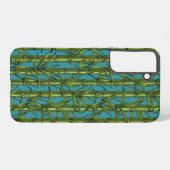 Coque Samsung Galaxy Forêt de bambou sur bleu (Verso Horizontal)