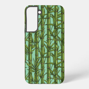 Coque Samsung Galaxy Forêt de bambou sur bleu clair