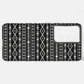 Coque Samsung Galaxy Formes aztèques Motif blanc gris noir (Verso Horizontal)