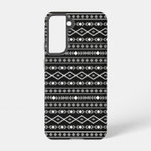 Coque Samsung Galaxy Formes aztèques Motif blanc gris noir (Verso)
