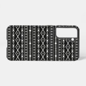 Coque Samsung Galaxy Formes aztèques Motif blanc gris noir (Verso Horizontal)