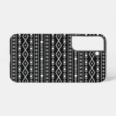 Coque Samsung Galaxy Formes aztèques Motif blanc gris noir (Verso Horizontal)