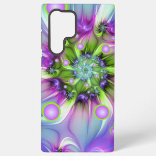 Coque Samsung Galaxy Formes rondes en spirale colorées Art fractal abst
