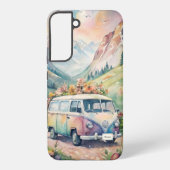 Coque Samsung Galaxy Fourgon à aquarelle avec plaque d'immatriculation (Verso)