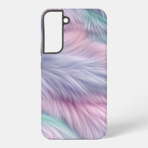 Coque Samsung Galaxy Fourrure Arc-en-ciel Pastel