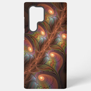 Coque Samsung Galaxy Fractale marron abstrait fluorescent coloré trippy