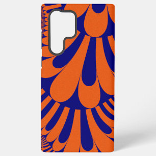 Coque Samsung Galaxy Fractale orange et bleu coloré