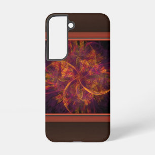 Coque Samsung Galaxy Fractale orange et noir