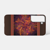 Coque Samsung Galaxy Fractale orange et noir (Verso Horizontal)