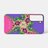 Coque Samsung Galaxy Fractures violettes roses Monogrammes (Verso Horizontal)