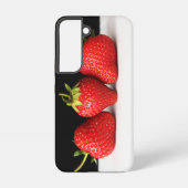 Coque Samsung Galaxy Fraises sur le noir sur le blanc (Verso)