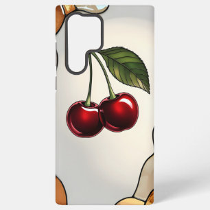 Coque Samsung Galaxy Fruit Aesthétique Verre Tiré Effet Cerisier
