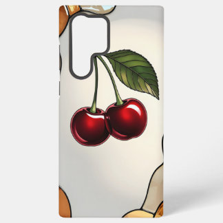 Coque Samsung Galaxy Fruit Aesthétique Verre Tiré Effet Cerisier
