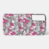 Coque Samsung Galaxy Fuchsia en blanc et rose (Verso Horizontal)