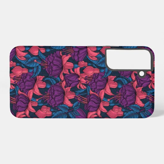 Coque Samsung Galaxy Fuchsia en bleu et violet (Verso Horizontal)