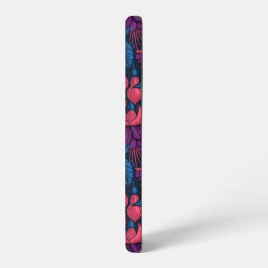 Coque Samsung Galaxy Fuchsia en bleu et violet (Côté gauche)