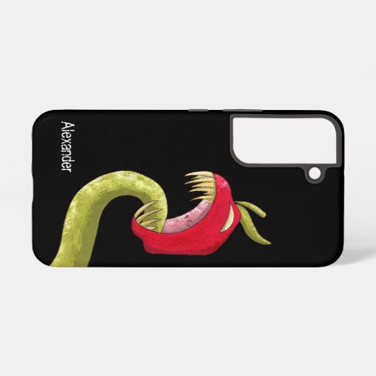 Coque Samsung Galaxy Fun Black Red Monster Fruit (Verso Horizontal)