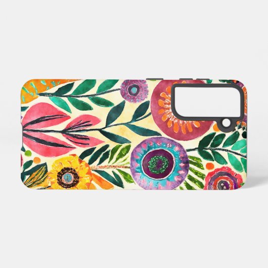 Coque Samsung Galaxy Fun Hippie à motif de fleur (Verso Horizontal)