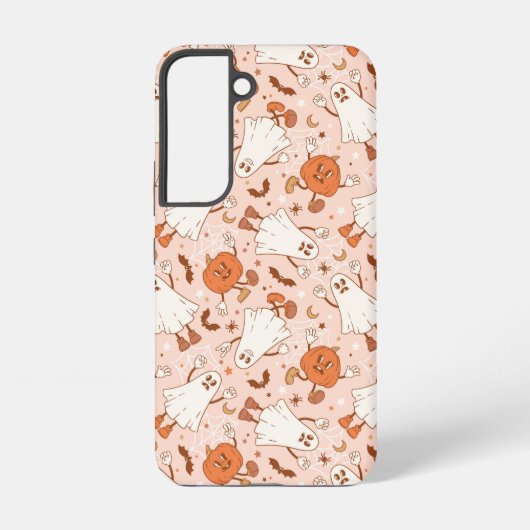 Coque Samsung Galaxy Fun Retro Ghost & Jack-O-Lantern Motif (Verso)