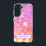 Coque Samsung Galaxy Fun rose Abstrait Floral Customisé moderne<br><div class="desc">Ce boîtier de téléphone portable Inspirivity floral et gai sera l'ajout parfait à votre téléphone. Modifiez la barre de bannière personnalisée avec votre nom ou votre devis préféré. Ne changez plus jamais de téléphone avec ce coque branché. Le motif floral amusant ajoute une touche moderne et élégante à votre téléphone....</div>