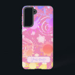 Coque Samsung Galaxy Fun rose Abstrait Floral Customisé moderne<br><div class="desc">Ce boîtier de téléphone portable Inspirivity floral et gai sera l'ajout parfait à votre téléphone. Modifiez la barre de bannière personnalisée avec votre nom ou votre devis préféré. Ne changez plus jamais de téléphone avec ce coque branché. Le motif floral amusant ajoute une touche moderne et élégante à votre téléphone....</div>