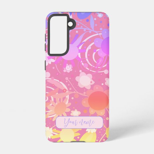 Coque Samsung Galaxy Fun rose Abstrait Floral Customisé moderne (Verso)