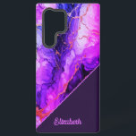 Coque Samsung Galaxy Fusion d'encre vive<br><div class="desc">Un mélange fascinant de teintes rose,  violet et noir tourbillonnant comme du marbre,  accentué par de luxueuses veines dorées pour une composition abstraite saisissante.</div>