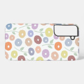 Coque Samsung Galaxy Fuzzy Flower Rpt Pattern Pastels on White (Verso Horizontal)
