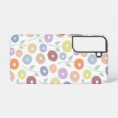 Coque Samsung Galaxy Fuzzy Flower Rpt Pattern Pastels on White (Verso Horizontal)