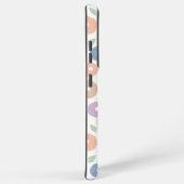 Coque Samsung Galaxy Fuzzy Flower Rpt Pattern Pastels on White (Côté droit)