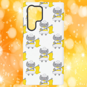 Coque Samsung Galaxy Garde de couleur de chat jaune blanc motif