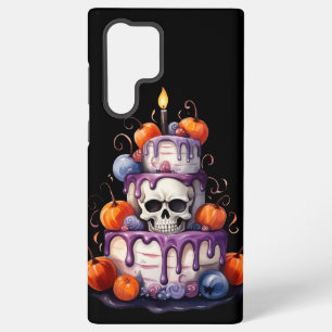 Coque Samsung Galaxy GÂTEAU D'HALLOWEEN À ÉTAGES ORANGE VIOLET ÉPouvant