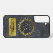 Coque Samsung Galaxy Gemini Dark Zodiac Astrologie : Noir & Or (Verso Horizontal)
