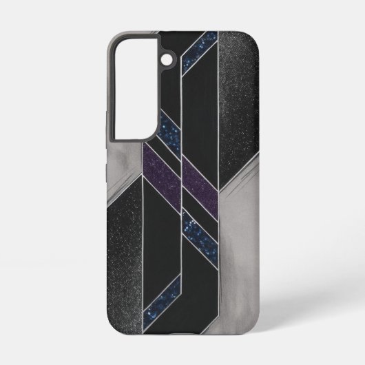 Coque Samsung Galaxy Géométrique noire moderne (Verso)