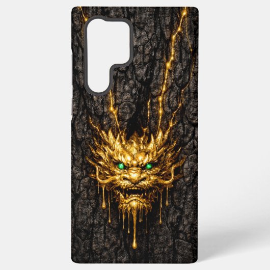 Coque Samsung Galaxy Gilded Bark Liquid Gold Dragon (Verso)