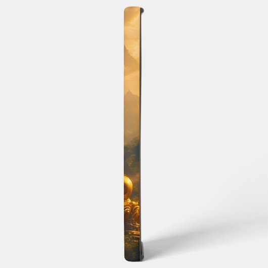 Coque Samsung Galaxy Gilded Seated Buddha Under a Sunset Sky (Côté gauche)