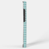 Coque Samsung Galaxy Gingham à carreaux sarcelle et blanc (Côté droit)
