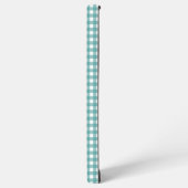 Coque Samsung Galaxy Gingham à carreaux sarcelle et blanc (Côté gauche)