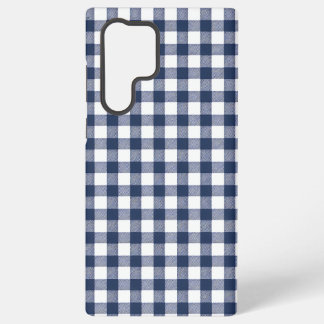 Coque Samsung Galaxy Gingham Plaid Pattern - Navy Blue