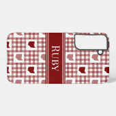 Coque Samsung Galaxy Gingham Rouge Ohio (Verso Horizontal)