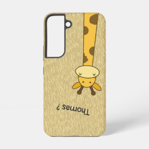 Coque Samsung Galaxy Girafe drôle vous demandant depuis le dessus