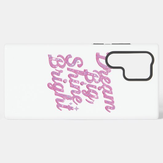 Coque Samsung Galaxy Girly Pink Sparkle Motivational Quote (Verso Horizontal)