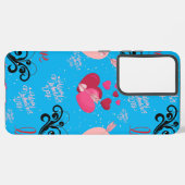 Coque Samsung Galaxy glitter pink heart vibrant romantic wallpaper (Côté gauche)