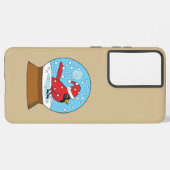 Coque Samsung Galaxy Globe des neiges avec cardinal rouge mignon (Verso Horizontal)