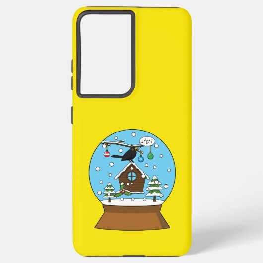 Coque Samsung Galaxy Globe des neiges avec chant Blackbird (Verso)