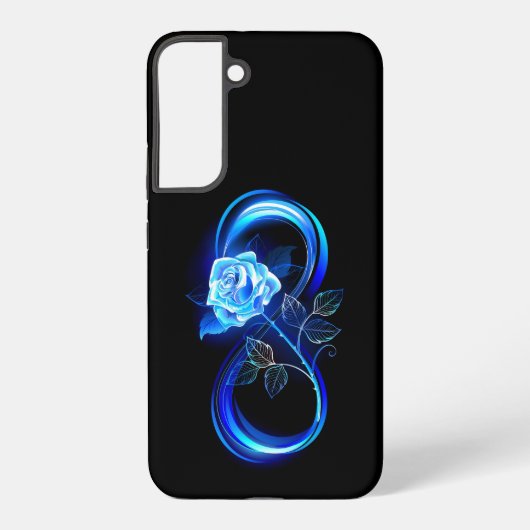 Coque Samsung Galaxy Glowing infinity with blue rose (Verso)