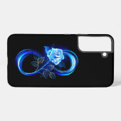 Coque Samsung Galaxy Glowing infinity with blue rose (Verso Horizontal)